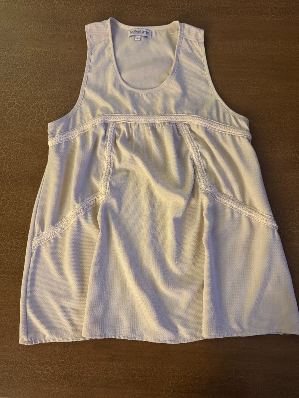 Buckhead Betties Dressy Flowy Relaxed Fit Tank Top - Cream Color Size Large